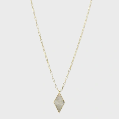 Gorjana Corina 18k Gold-plated Pave & Gemstone Diamond-shape Pendant Necklace, 20 In Gray/gold