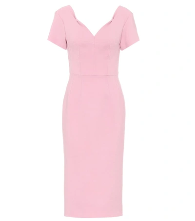 Dolce & Gabbana Stretch-wool Caddy Dress In Pink