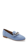 Donald Pliner Nolin Suede Leather Loafer In Ocean Nubuck Leather