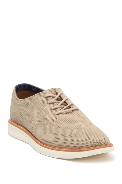 Ben Sherman Omega Casual Knit Wingtip Sneaker In Taupe Nylo