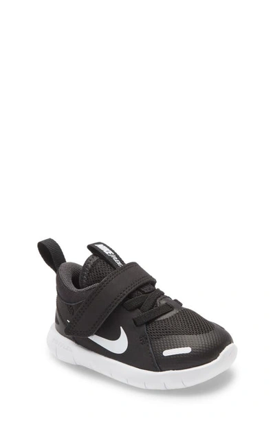 Nike Babies' Toddler Boys Flex Contact 4 Stay-put Closure Running Shoes In Black/whit