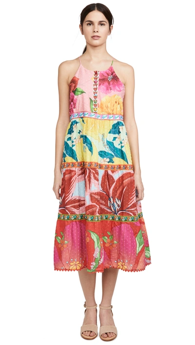 Farm Rio Mixed Garden Midi Dress