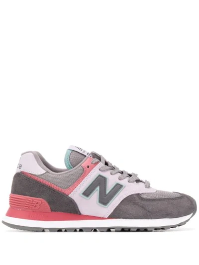 New Balance 574 Trainers In Grey Suede And Fabric