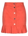 Ganni Mini Skirts In Orange
