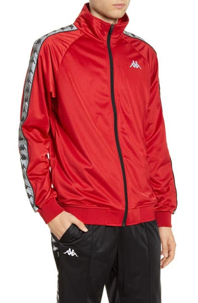 Kappa 222 Banda Anniston Track Jacket In Red-grey Reflective