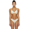 Skims Off-white Cotton Triangle Bralette In Bone