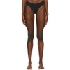 Skims Black Cotton 2.0 Dipped Thong In Soot