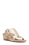 Donald Pliner Women's Ofelia Pebbled Metallic Leather Wedge Sandals In Gold Leather