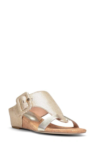 Donald Pliner Women's Ofelia Pebbled Metallic Leather Wedge Sandals In Gold Leather