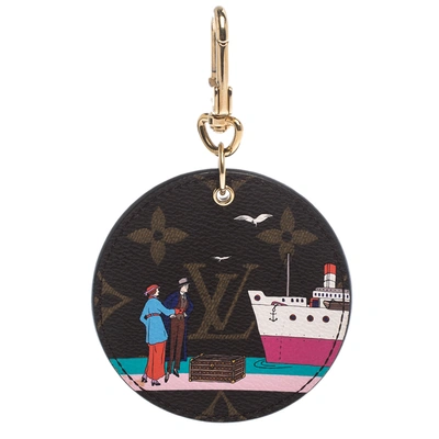 Pre-owned Louis Vuitton Monogram Canvas Illustre Transatlantic Bag Charm In Brown
