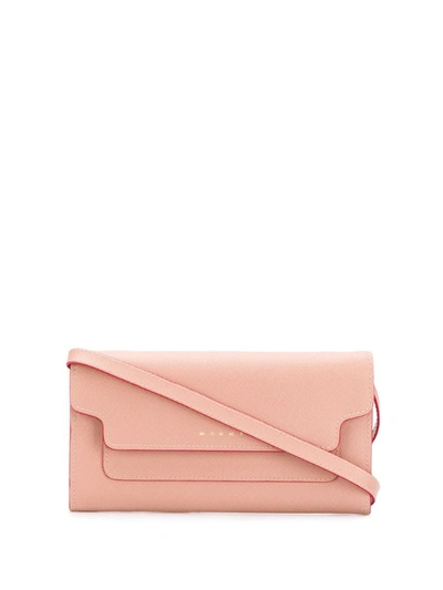 Marni Bellows Crossbody Wallet Bag In Pink