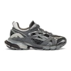 Balenciaga Track Nylon, Mesh And Rubber Sneakers In Grey Black