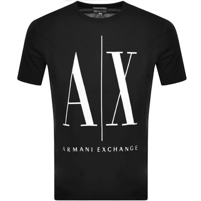 Armani Exchange Ax Icon Large Logo T-shirt In Black
