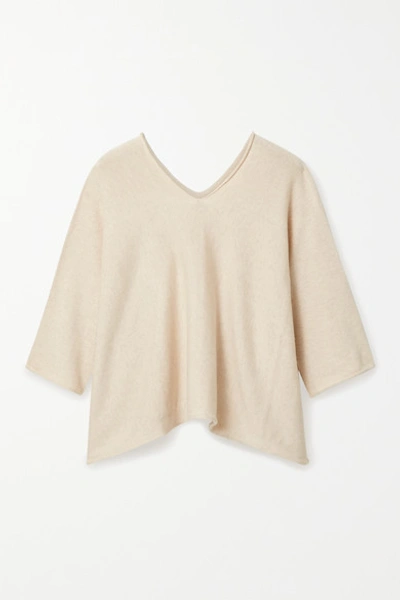 Lauren Manoogian Horizontal Huipil Pima Cotton And Silk-blend Sweater In Ecru