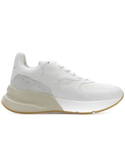 Alexander Mcqueen Oversized Runner Sneakers In White/milk White