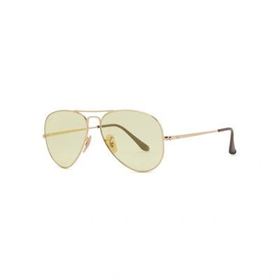 Ray Ban Yellow Aviator-style Sunglasses
