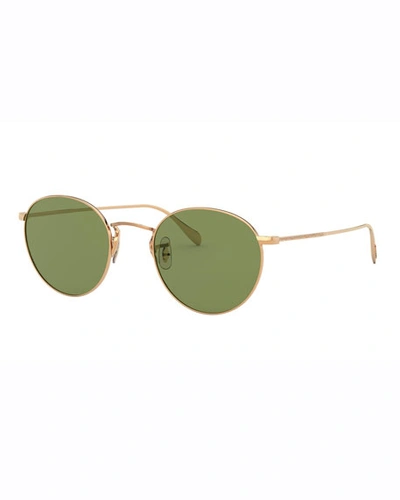 Oliver Peoples Ov1186s Coleridge Sun Metal And Crystal Round Sunglasses In Gold