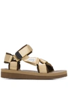Suicoke Depa-v2 Velcro-strap Sandals In Gold