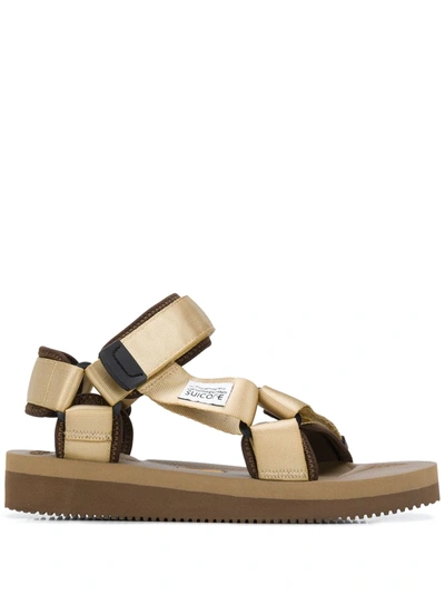 Suicoke Depa-v2 Velcro-strap Sandals In Gold
