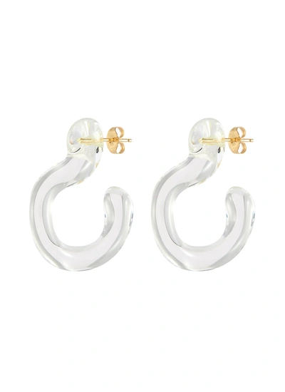 Annika Inez Small Glassy Hoop Earrings In Neutral