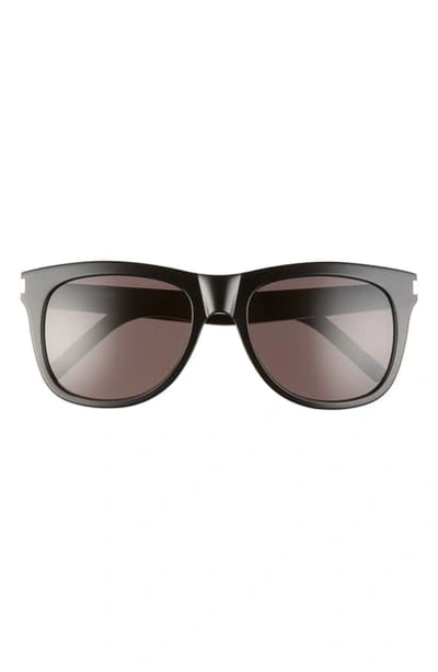 Saint Laurent 57mm Square Sunglasses In Black/ Black