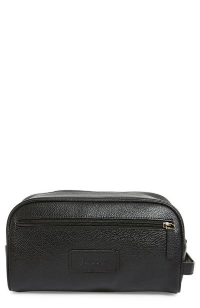 Barbour Leather Toiletry Kit In Black