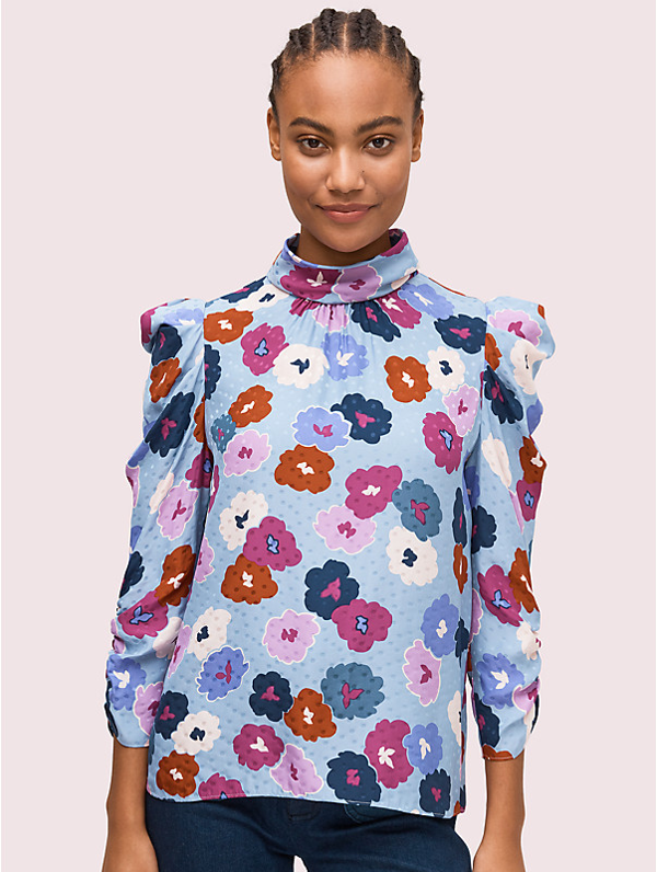 Kate Spade Winter Garden Blouse In Rain Drop | ModeSens