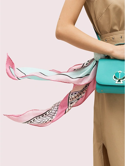 Kate Spade Kate Cityscape Silk Scarf In Strawberry ModeSens