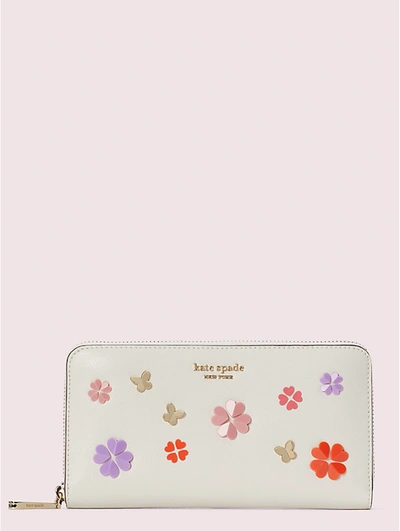 Kate Spade Spencer Spade Clover Butterfly Zip-around Continental