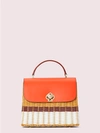 Kate Spade Romy Wicker Medium Top-handle Bag In Golden Cury