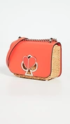 Kate Spade Small Nicola Wicker Twistlock Chain Shoulder Bag In Tamarillo