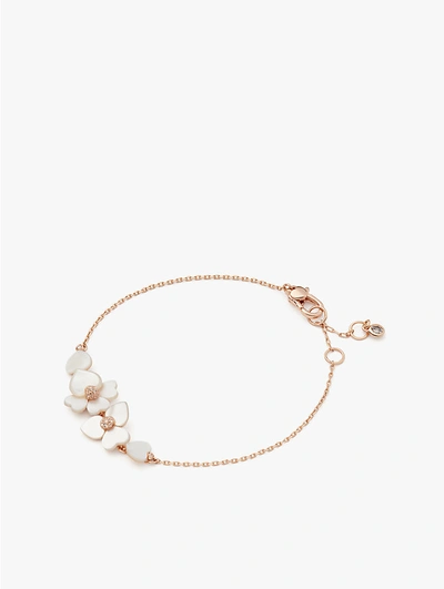 Kate Spade Precious Pansy Bracelet In Cream Multi/rose Gold