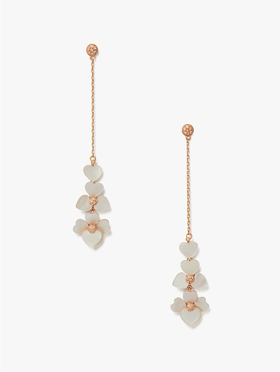 Kate Spade Precious Pansy Linear Earrings In Cream Multi/rose Gold