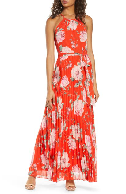 eliza j halter ruffle maxi dress yellow