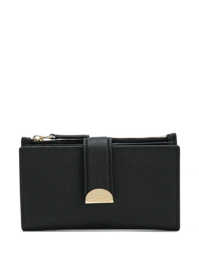 Marc Jacobs Medium Flat Leather Bi-fold Wallet In Black