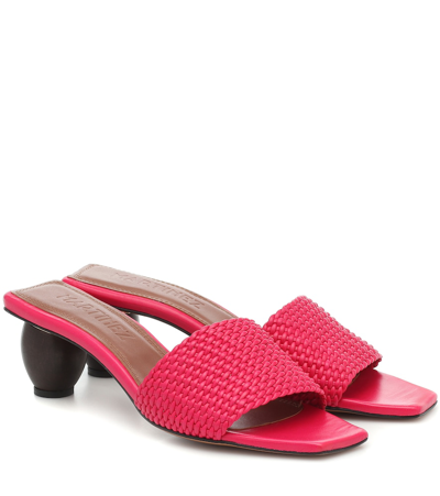 Souliers Martinez Celia Leather Sandals In Pink