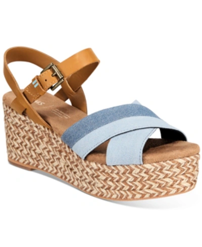 Toms Women's Willow Wedge Sandals Women's Shoes In Navy