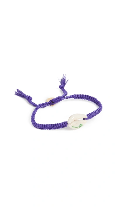 Venessa Arizaga Palm Tree Shell Bracelet In Green/purple