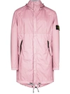 Stone Island 'membrana 3l Tc' Hooded Parka Coat In Pink