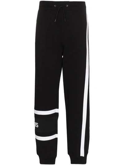 Givenchy Logo-embroidered Striped Track Pants In Black