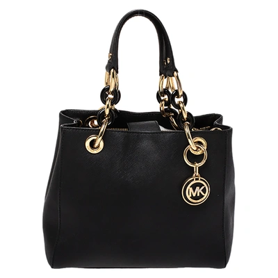 Pre-owned Michael Kors Michael  Black Leather Small Cynthia Tote