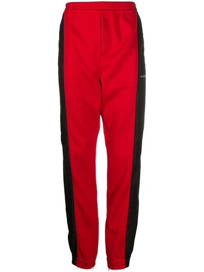 Givenchy Red And Black Logo Jogger Pants