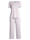 Natori Shangri La 2-piece Pajama Set In Heather Silver Pearl