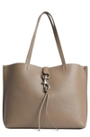 Rebecca Minkoff Megan Large Leather Tote In Sandrift