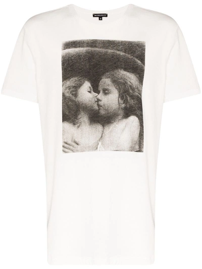 Ann Demeulemeester The Kiss Print T-shirt In White