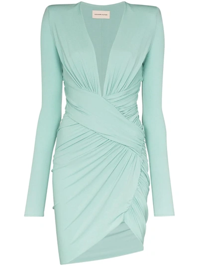 Alexandre Vauthier Ruched Stretch-jersey Mini Dress In Green
