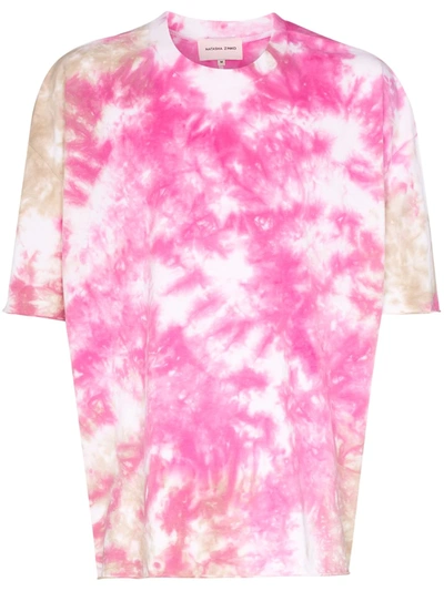 Natasha Zinko Duo Tie-dyed Cotton T-shirt In Pink