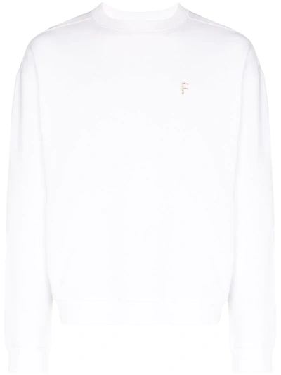 Futur Logo Embroidered Cotton Sweatshirt In White