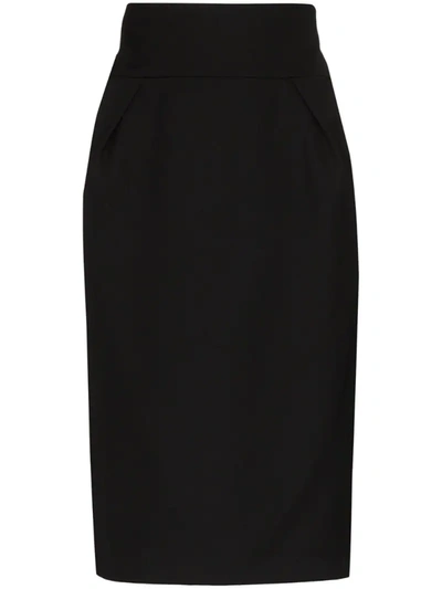 Alexandre Vauthier Black High Waist Wool Pencil Skirt