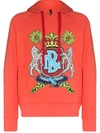 Neil Barrett Crest-print Hoodie In Pink